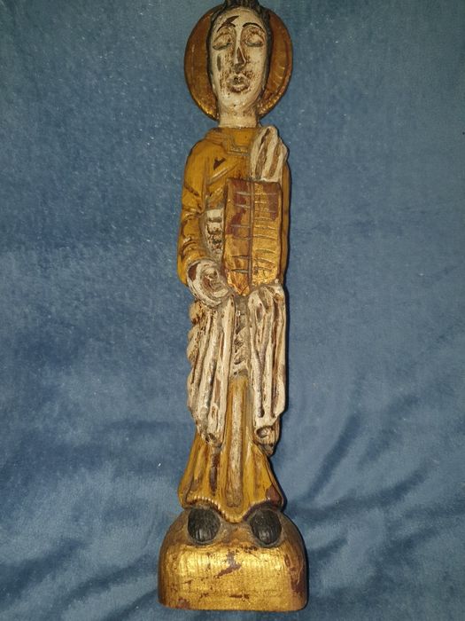 Stara figura rzeźba świętego Piotra drewno XIXw
