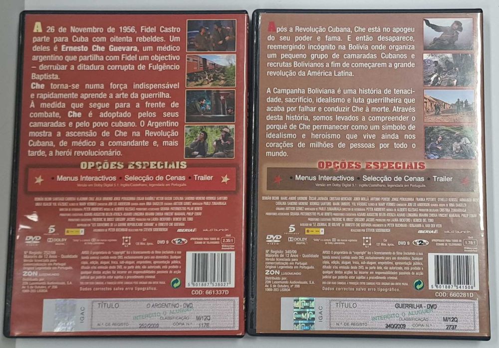 Pack com 3 Filmes sobre CHE Guevara (Diários, O Argentino e Guerrilha)