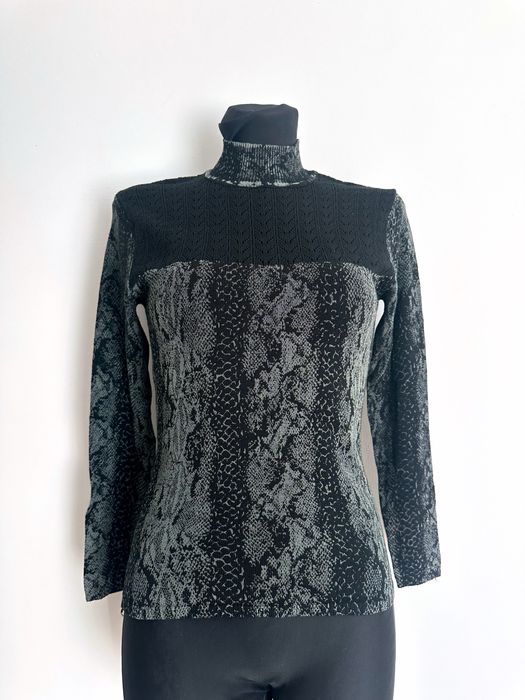 Czarny damski sweterek półgolf sweter golf golfik S 36 Vintage Sidenda