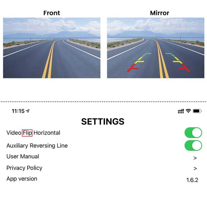 Беспроводная камера переднего и заднего вида GreenYi HD 720P 170° Fish