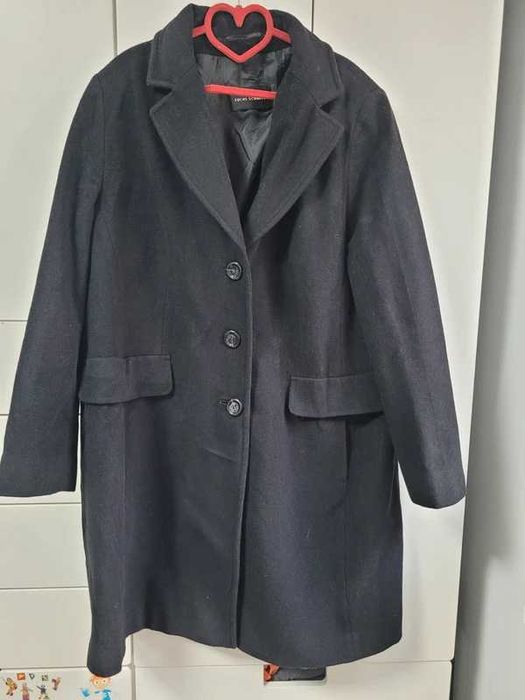 Wełniany klasyczny płaszcz damski roz 44