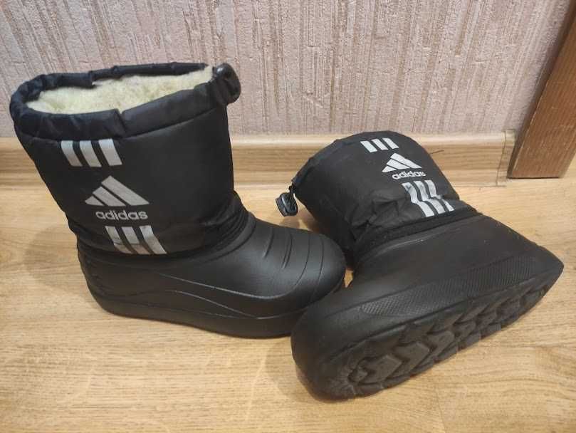 Чоботи, сапоги, чобітки Adidas на овчині, на хутрі, резинові, галошею