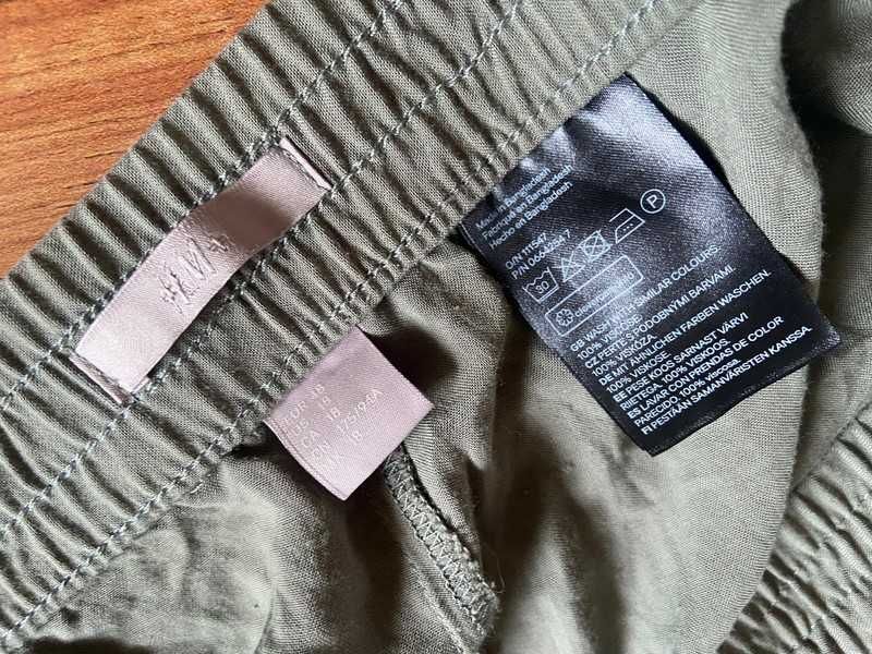 Xxl 48 50 h&m spodnie material khaki cienkie lekkie material +size