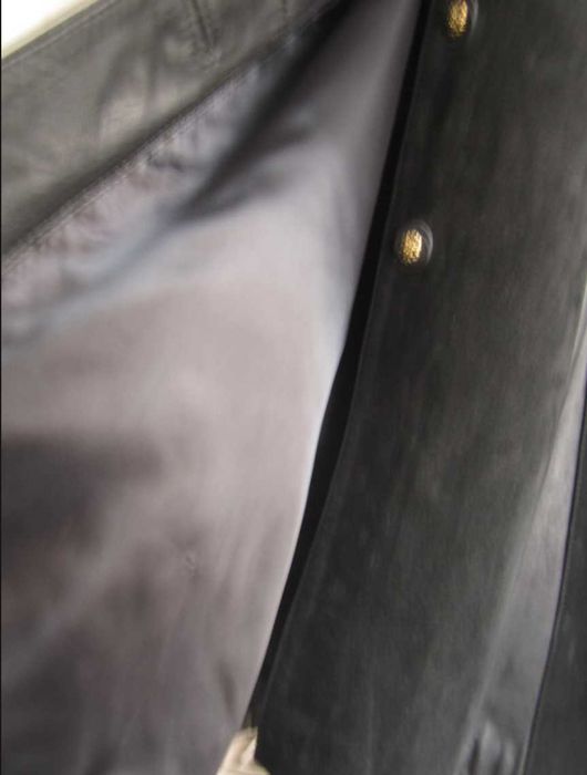 Casaco Preto Vintage retro Pele Ovelha Botões Dourado boca de sino T46