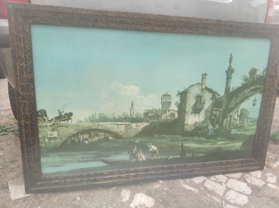 Painting - Print of "Capriccio with Two Bridges and Figures"
