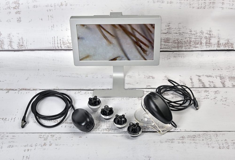 MicroCAMERA soczewki kamera trychologiczna