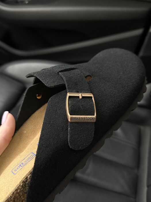 Замшеві сабо шльопанці коричневі беж чорні 36 37 38 39 розмір тапки Birkenstock Boston біркенсток бостон