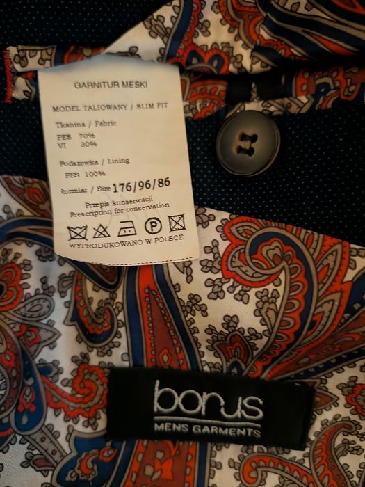 Garnitur granatowy BonusMG, wzrost 174-180 cm slim