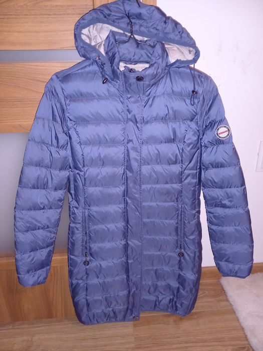 Lekki, puchowy płaszcz przejściowy