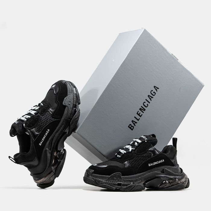 Чоловічі кросівки Balenciaga Triple S "Black" Розміри 40-45
