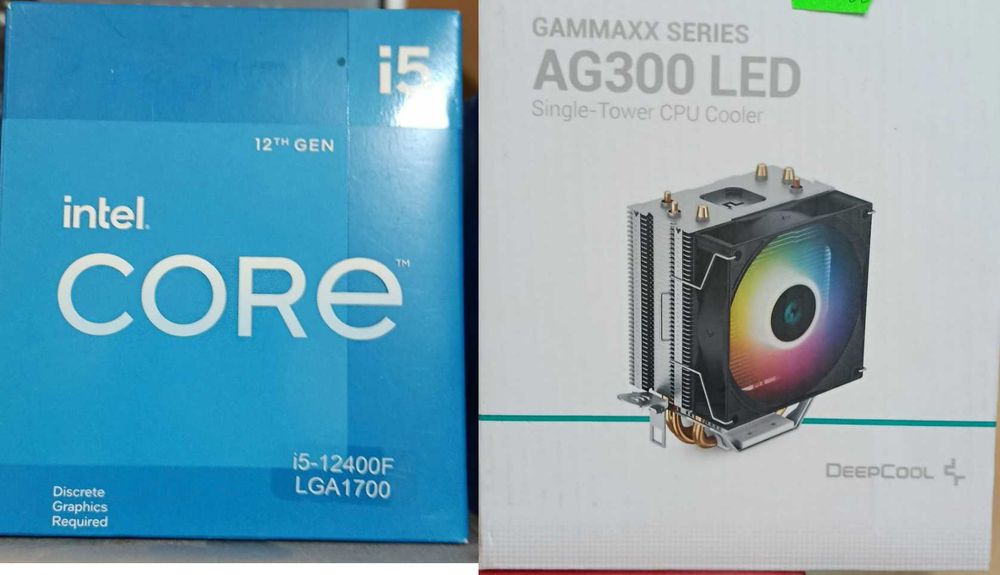 Процесор Intel Core i5-12400F tray,Turbo Boost 4.4 ГГц, 12 потоків+AG 300 RGB