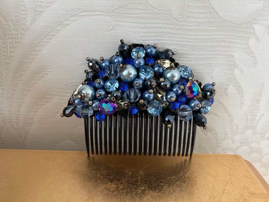 Гребень для волос с камнями гребінець ручной работы / ободок