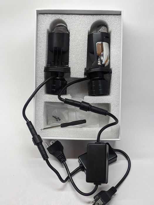 Гарантия 12мес. Светодиодные линзы Bi-LED EA Light H4 Mini Lens 80w