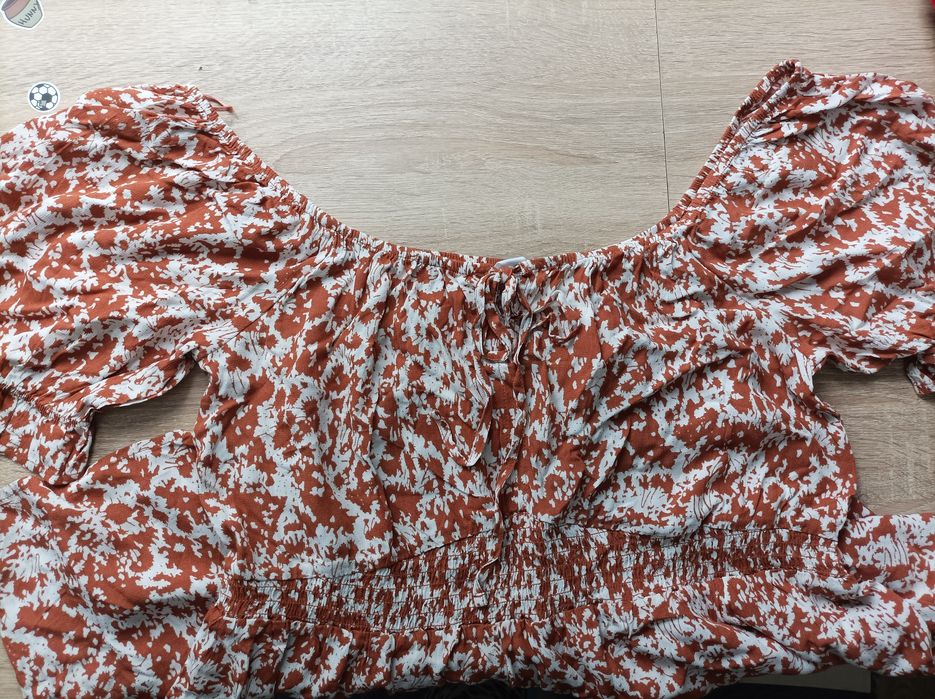 Primark, kombinezon, brązowy, w biały motyw, XXXL, wiskoza