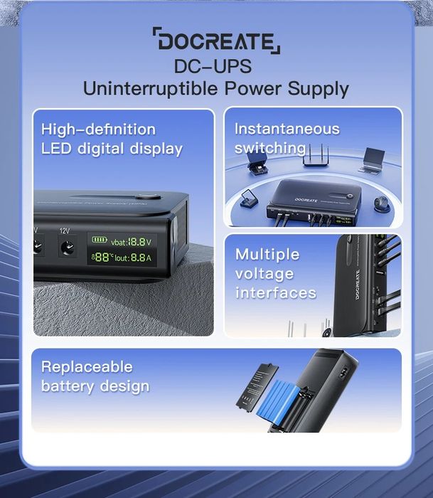 ДБЖ (UPS) DOCREATE DC1036L  для роутера, міні-ПК, IP-камер