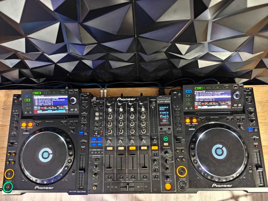 Zestaw 2xCDJ 2000 (Para) + Mikser DJM 800 Konsola DJ Pioneer AlphaTheta Kable Dodatki Okazja Promocja Cue Point Serwis  Stand BDB Igła Okablowanie