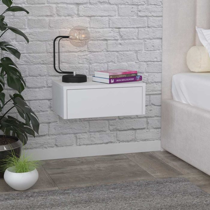 Приліжкова підвісна тумба "Флай" "Білий".Прикроватная тумбочка.Комод