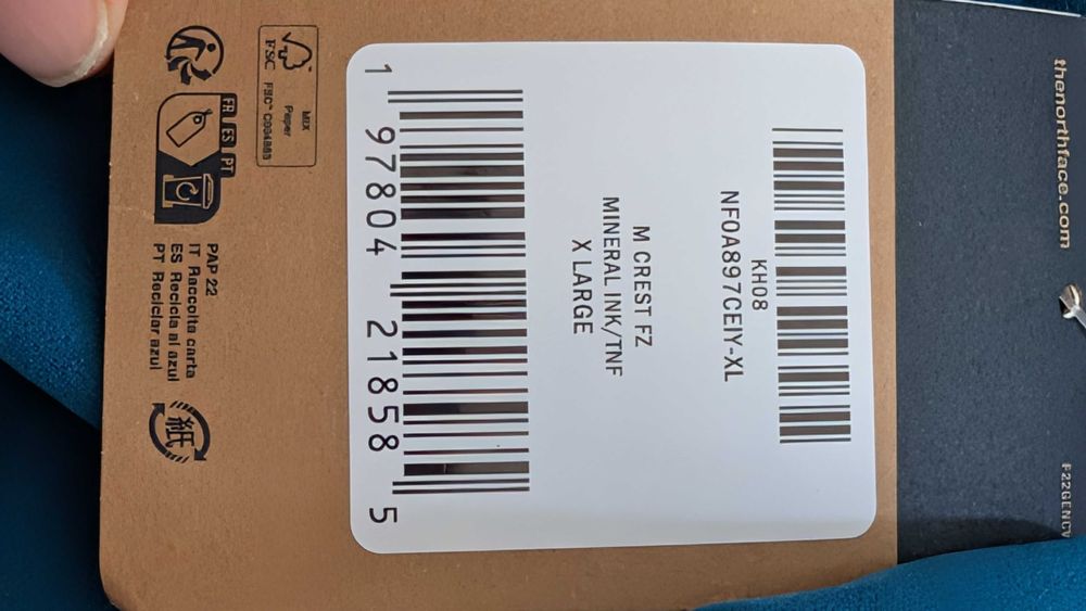 Bluza polar The North Face Crest FZ XL MINERAL INK-BLACK - OKAZJA!