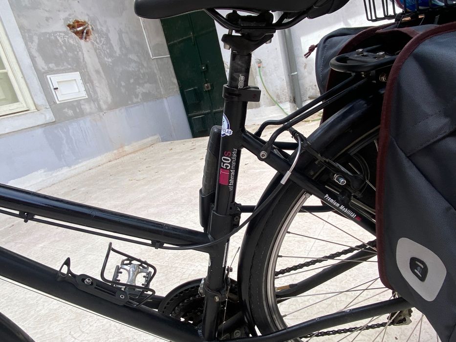 City and Touring Bike ready to ride with bags and basket