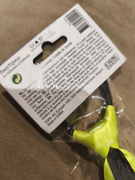 Krawat Neonowy Nowy Żółty Imprezowy Sylwester
