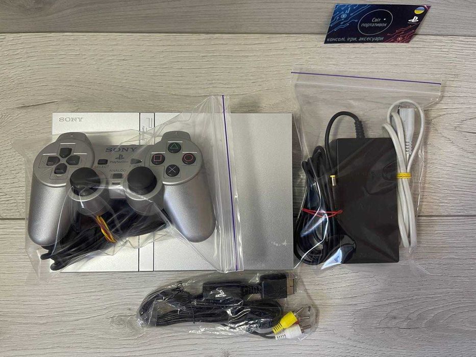 Sony PS2 Slim Silver Ліцензія + Оригінальний Dualshock 2