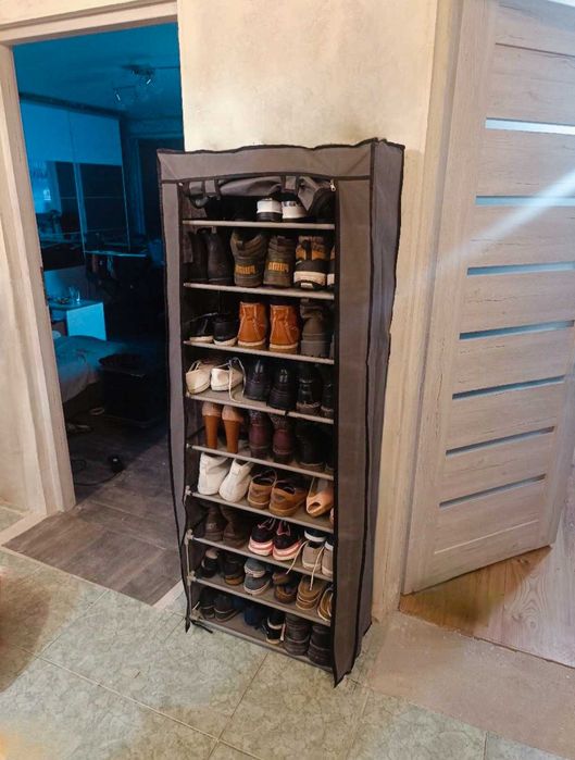 Pojemny Półki Wytrzymały Organizer do Garderoba Materiałowy Szary