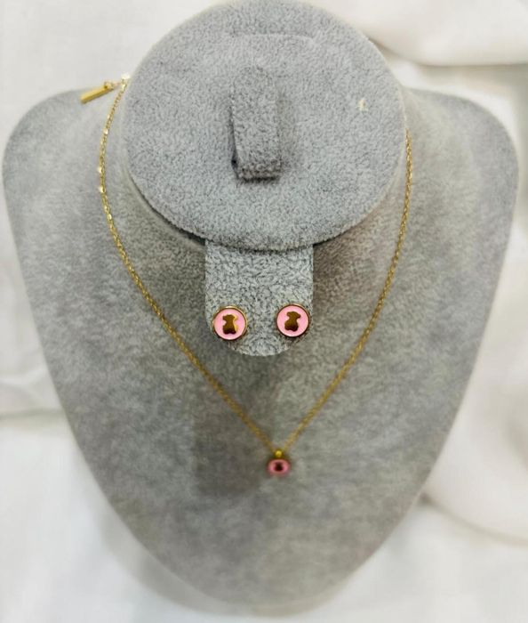 Złote kolczyki misie miś stal chirurgiczna nierdzewna