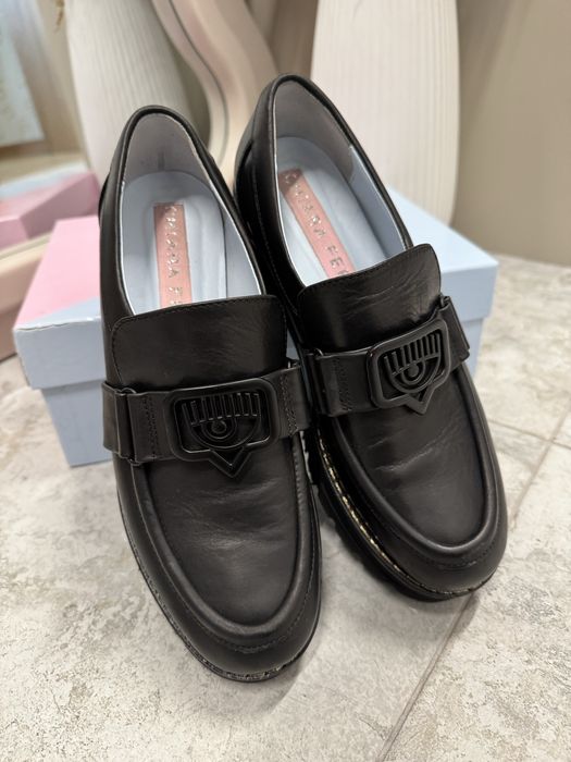 Skórzane mokasyny loafersy Chiara Ferragni