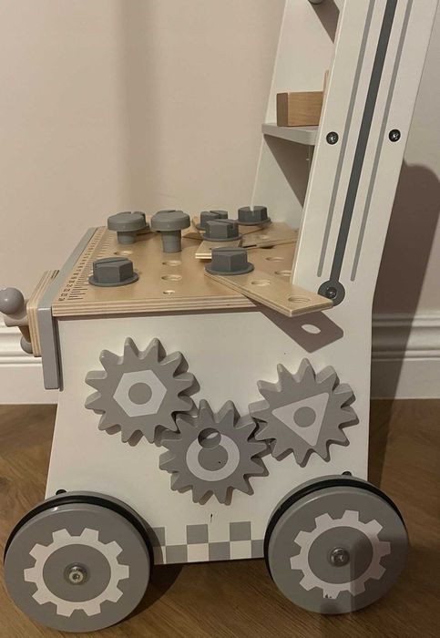 Drewniany Warsztat 3w1 Chodzik Pchacz Wózek Dla Dzieci 47el