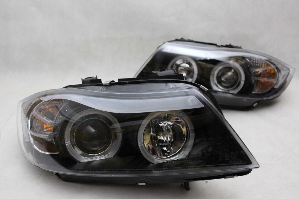 Lampy przednie przód BMW E90 05-11 RINGI Black LED Angels Eyes NOWE