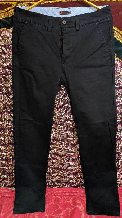 Брюки мужские Dressmann Slim Fit 33-34 чёрные оригинал