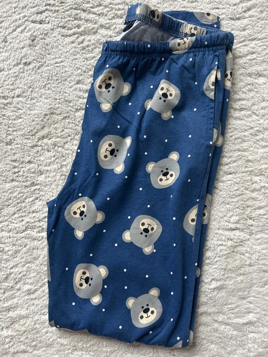 Spodnie dół od piżamy granatowe misie rozm 164 cm Nowe