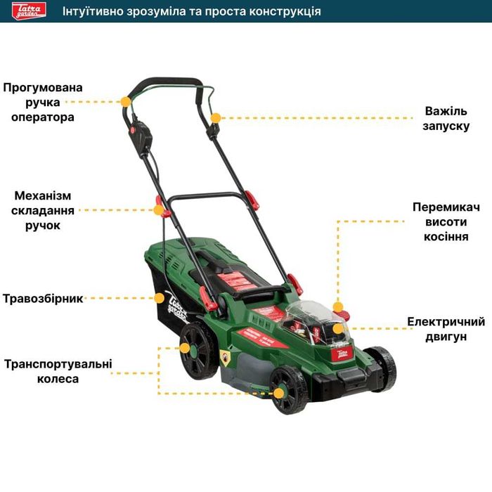 Газонокосарка акумуляторна Tatra Garden LMA 40 (повний комплект)