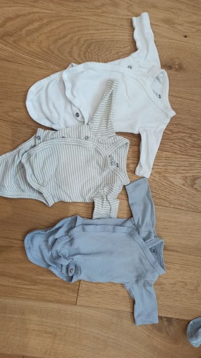 Zestaw 3 body kopertowe dla wcześniaka 44 HM bawełniane
