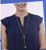 Rosário em Aço Banhado a Ouro para Homem NOVO!