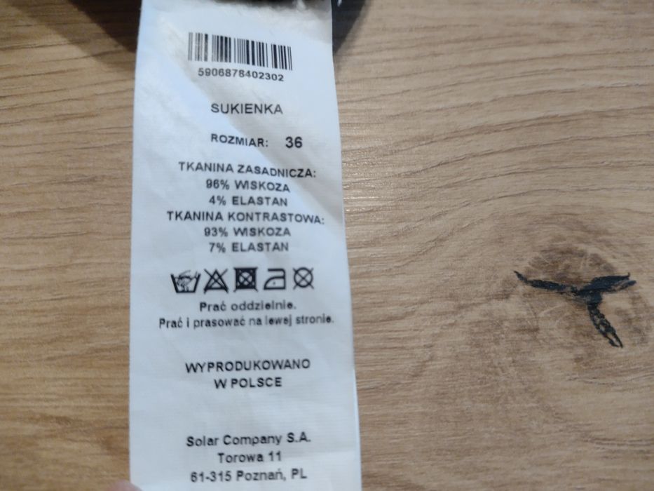 Czarna sukienka firmy Solar,r.36