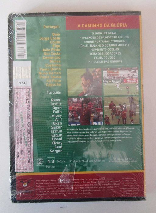 EURO 2000 - Portugal x Turquia (DVD NOVO / SELADO)