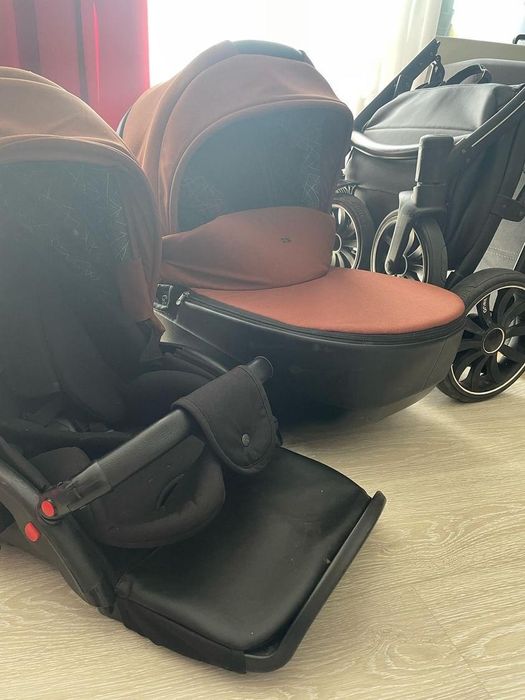 Wózek anex sport 2w1 czarny brązowy gondola spacerówka