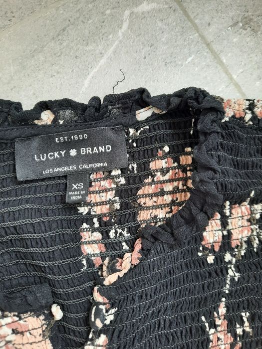 Lucky Brand XS 34 bluzka kwiaty czarna