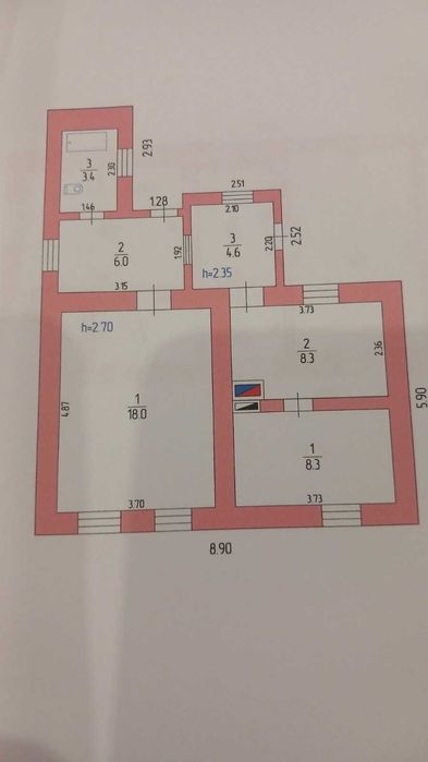 1 комнатная квартира на Слободке, 481440