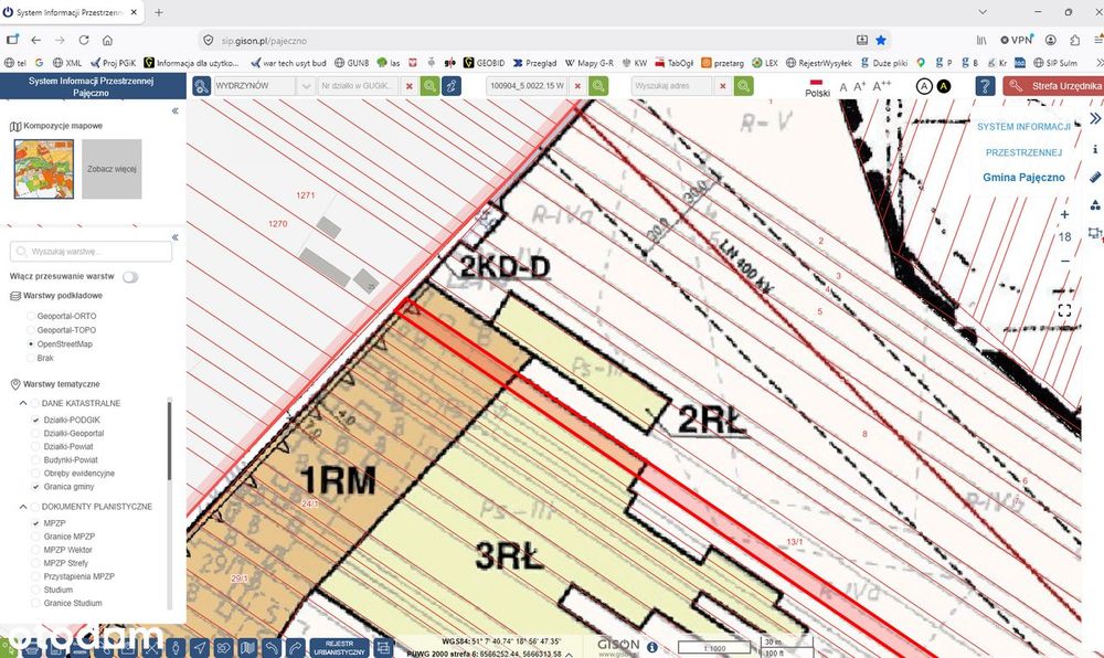 Działka rolno-budowlana 1,86 ha z możliwością zabudowy – Wydrzynów