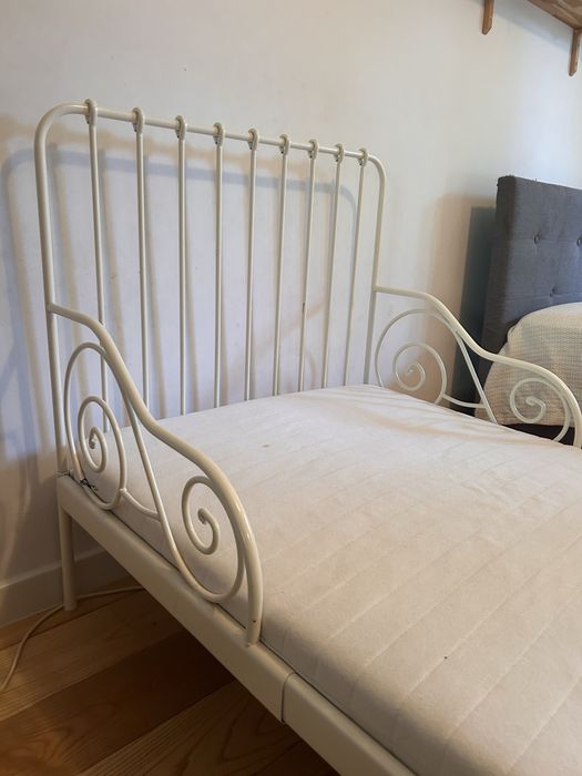 Łóżko metalowe IKEA 80x200, rosnące, z materacem