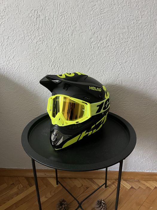 Мотошолом ендуро з окулярами + ПОДАРУНОК