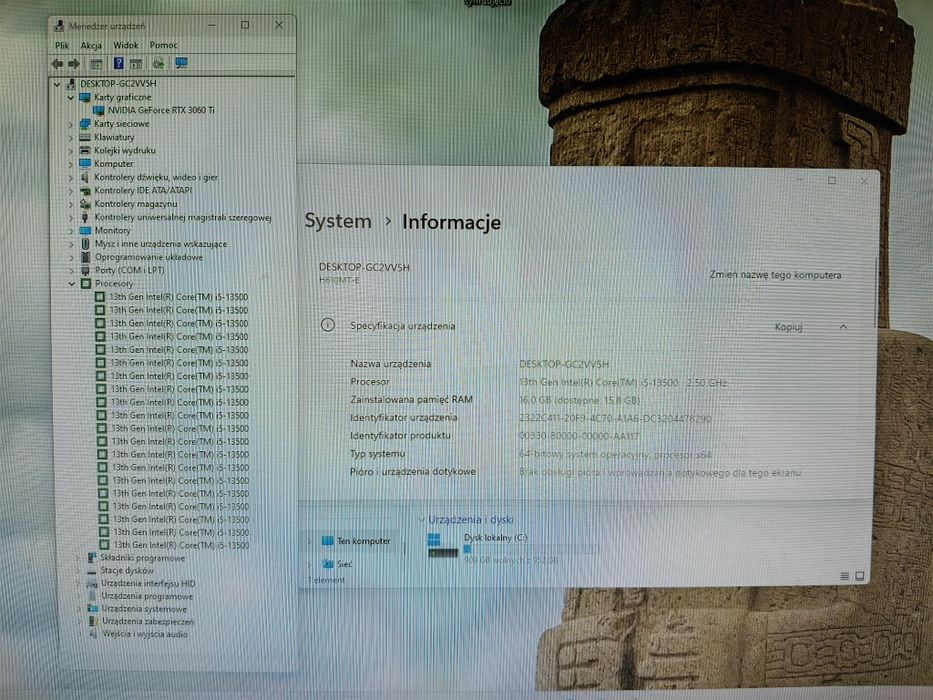 Komputer Gamingowy i5-13500, RTX 3060 Ti, 16 GB RAM,SSD,Win 11