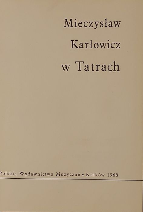 Karłowicz w Tatrach