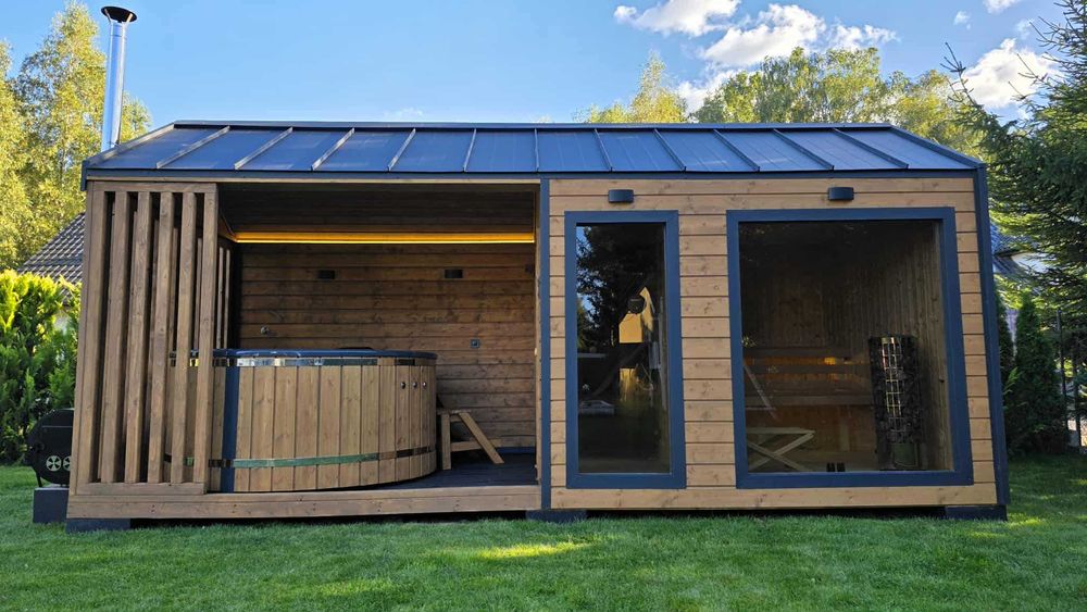 Sauna jacuuzi domek ogrodowy