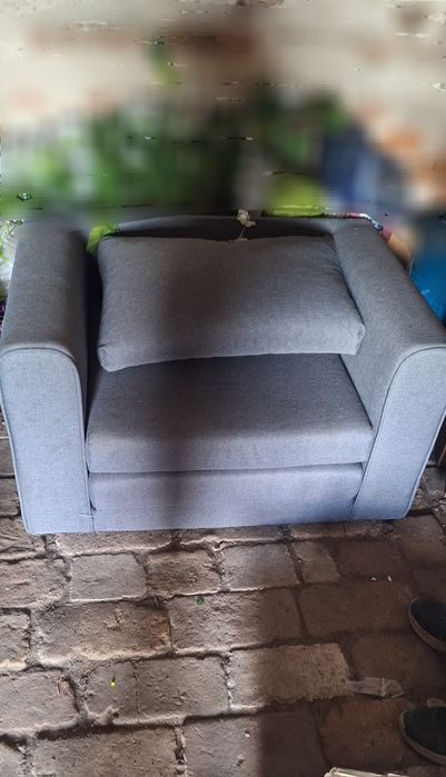 Fotel rozkładany SKILLEBEKK ciemnoszary tkanina