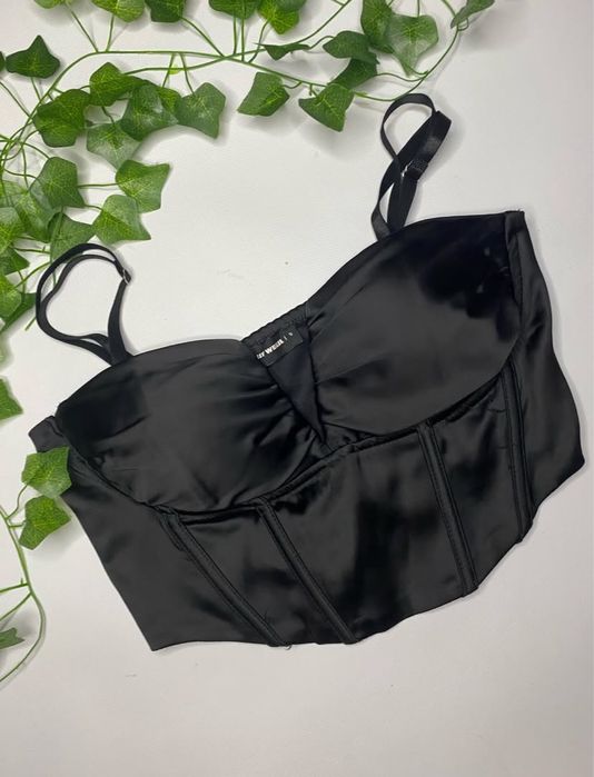 Атласний корсетний топ кропнутий