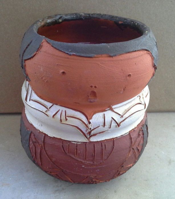 Pote de barro manufaturado sem tampa - NOVO