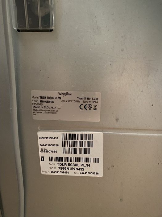 Pralka Whirlpool TDLR 5030L